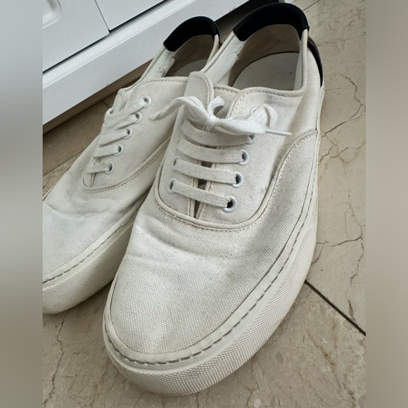 SAINT LAURENT MENS LOWTOP KEDS WITH LEOPARD BACK- SIZE 42- SLIGHT SIGNS OF WEAR - Picture 3 of 5